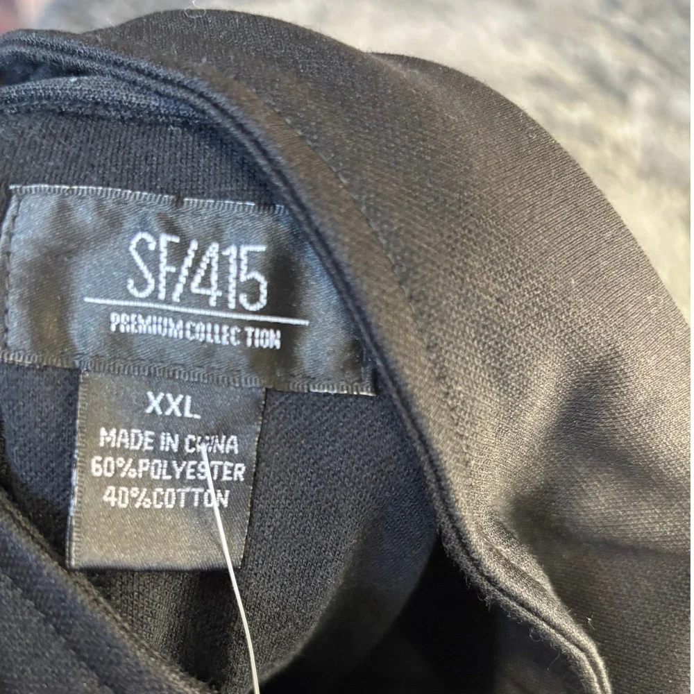 SF 415 Mens‎ Full Zip Track Jacket XXL Black Blue Gray Athletic